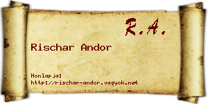 Rischar Andor névjegykártya